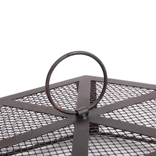 22" Hexagonal Shaped Iron Brazier Wood Burning Fire Pit