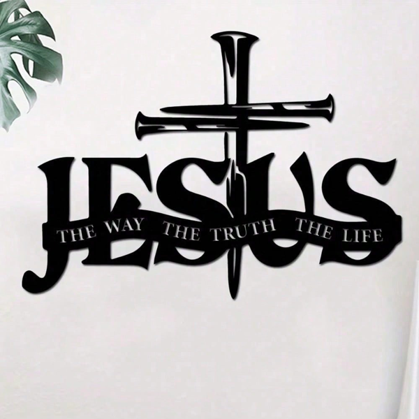 Iron Jesus Cross & Verse Wall Art