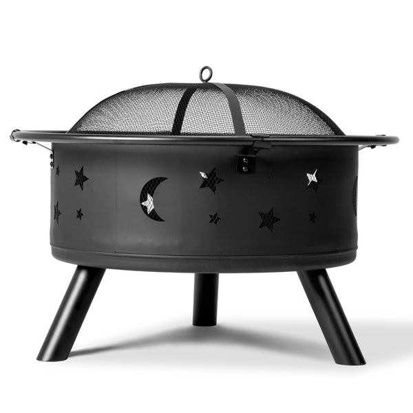 30IN Metal Fire Pit Black