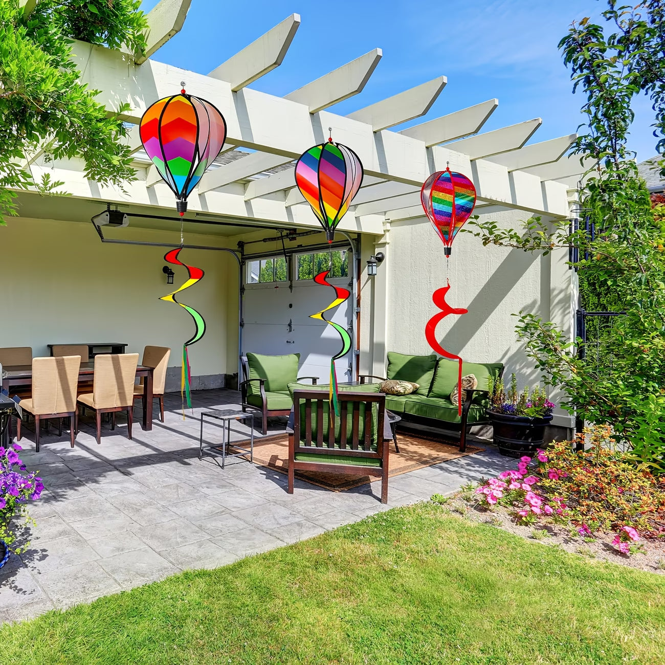 Hot Air Balloon Wind Spinner 43 Inches Long