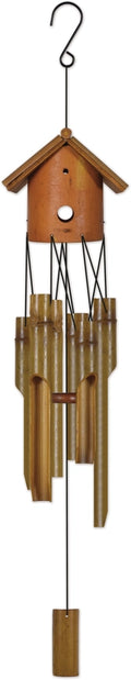 34" Bamboo Hut Wind Chime Garden Decor