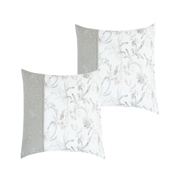 7 PCS Botanical Leaves Printed Comforter Set Embroidered Bed in a Bag Queen