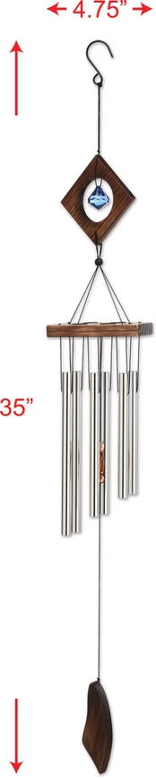 35" Diamond Wind Chime Garden Decor