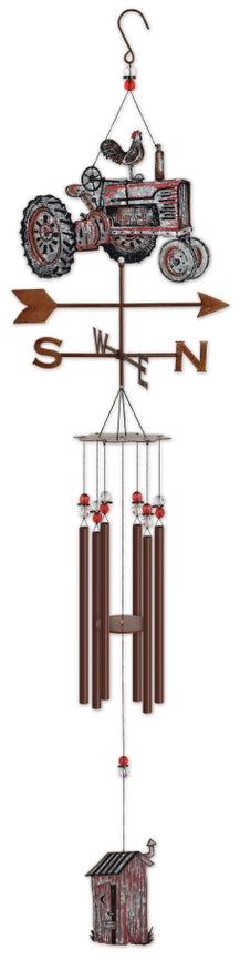 Barnyard Tractor Metal Chime Garden Decor