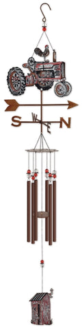 Barnyard Tractor Metal Chime Garden Decor