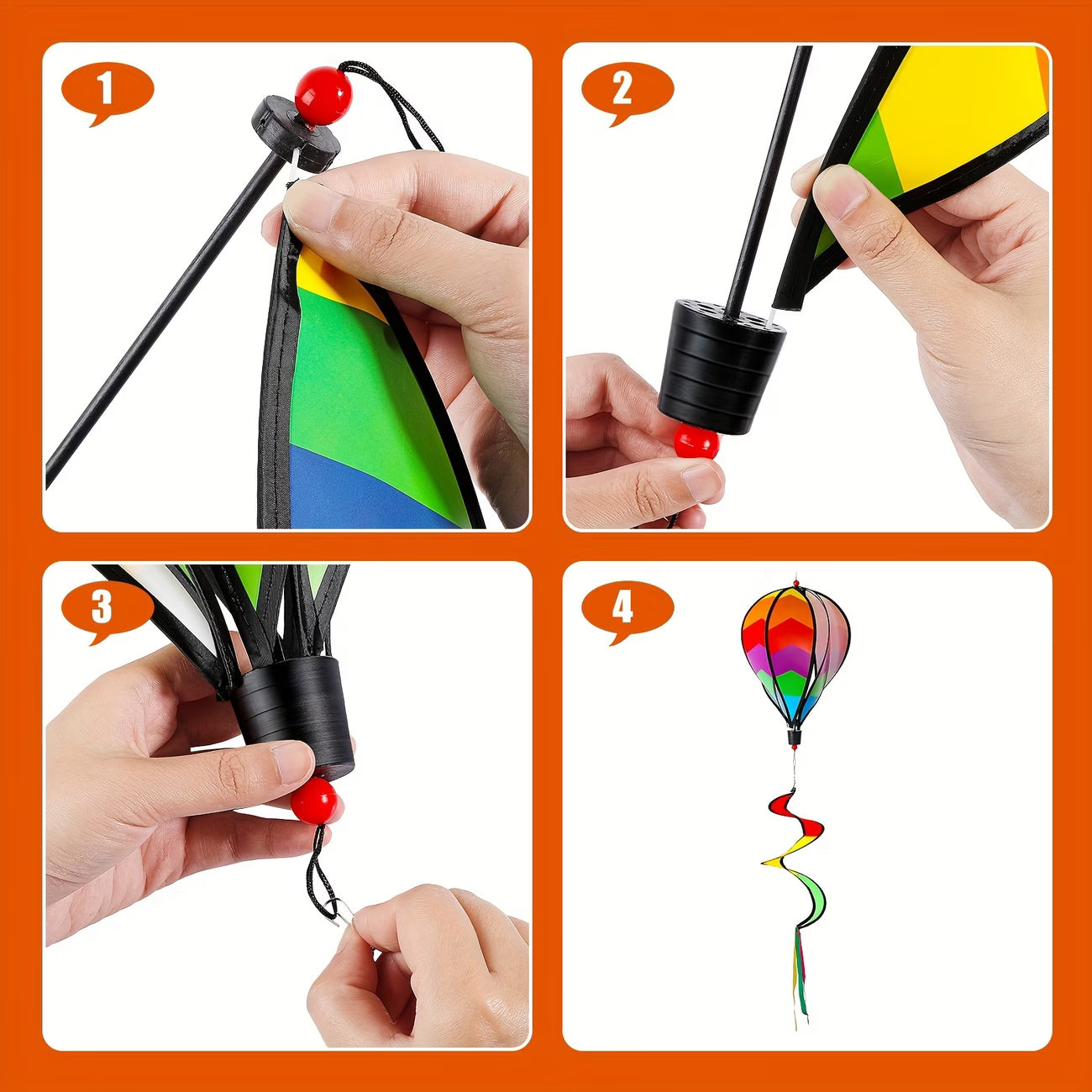 Hot Air Balloon Wind Spinner 43 Inches Long