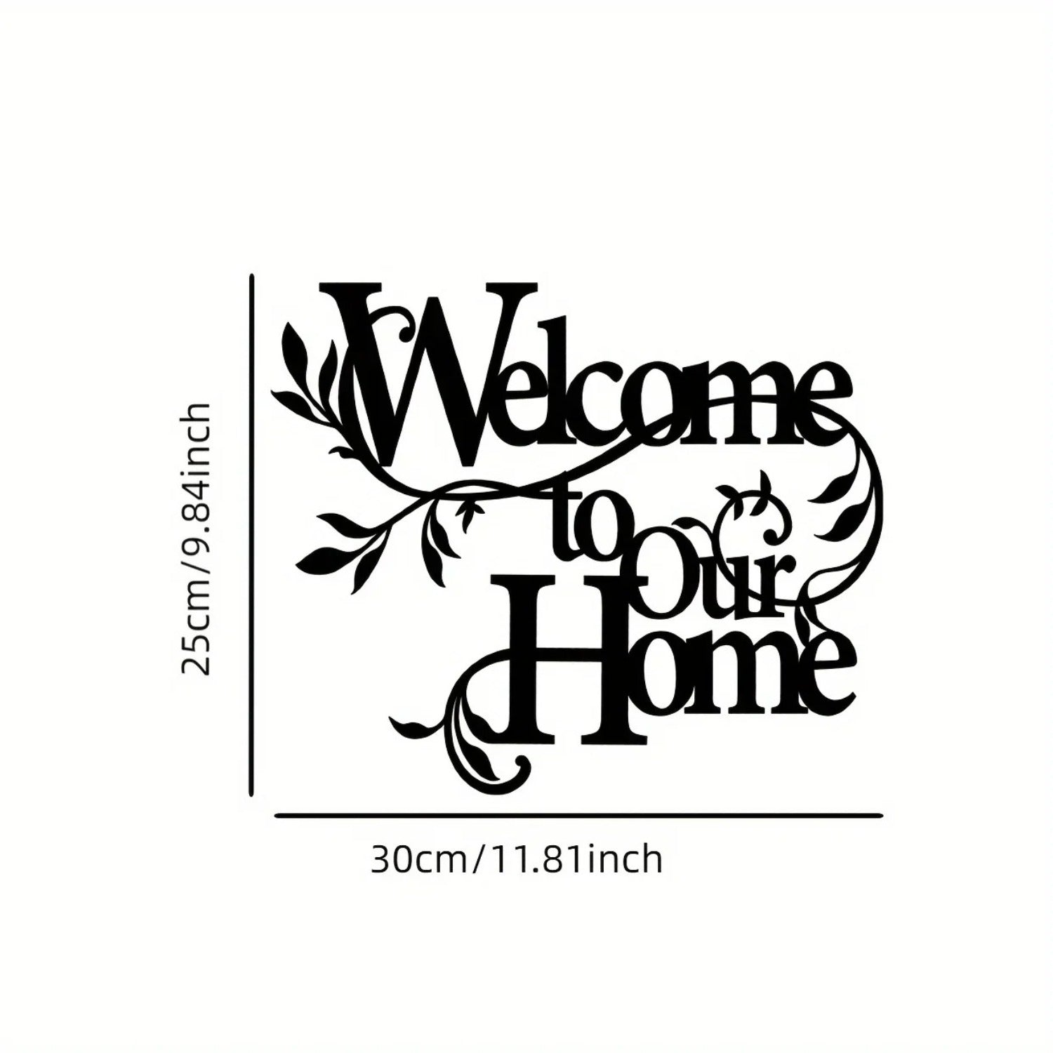 Iron "Welcome to Our Home" Floral Wall Art