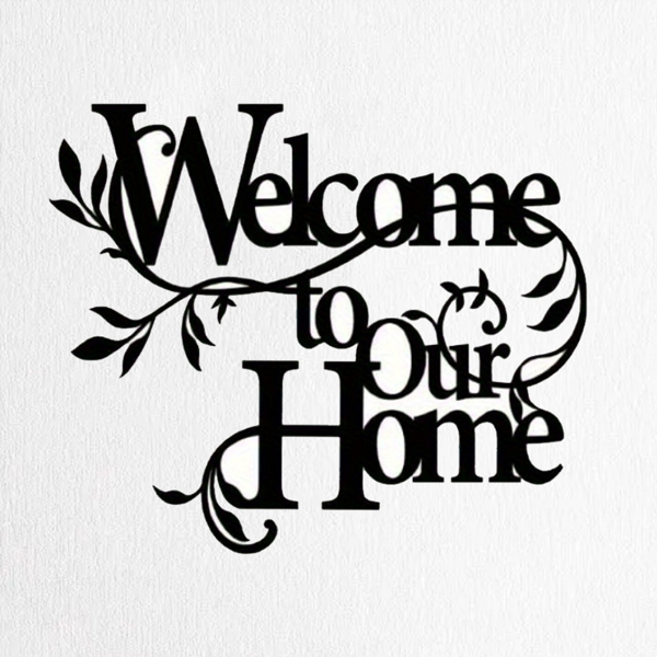 Iron "Welcome to Our Home" Floral Wall Art