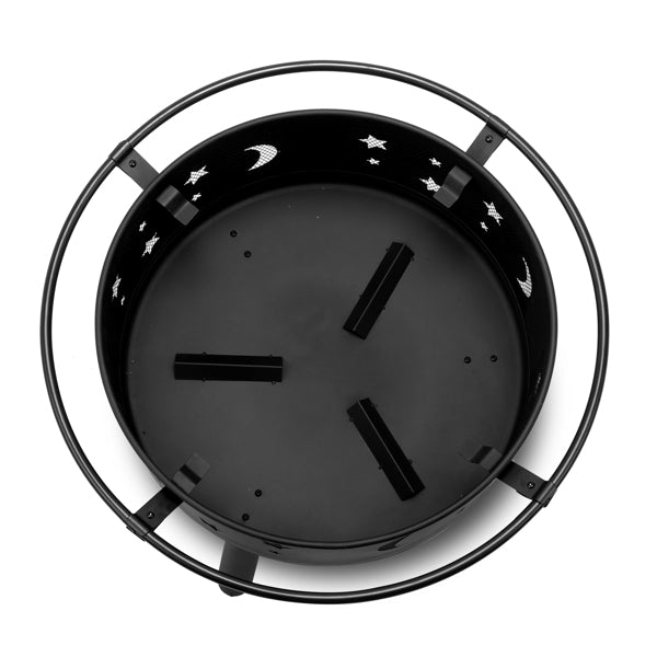 30IN Metal Fire Pit Black