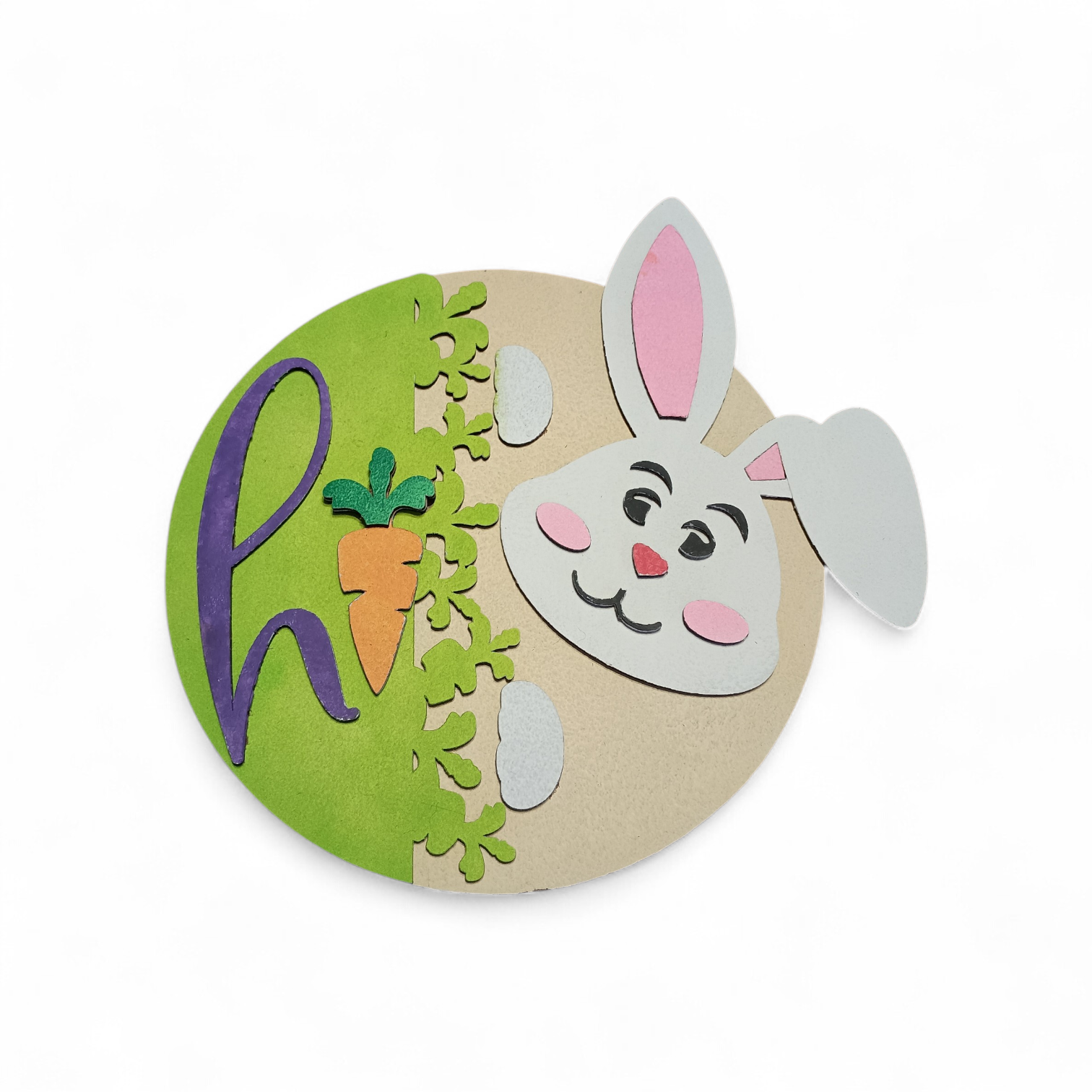 Handmade Easter Bunny Door Hanger – 13” Round 🌷