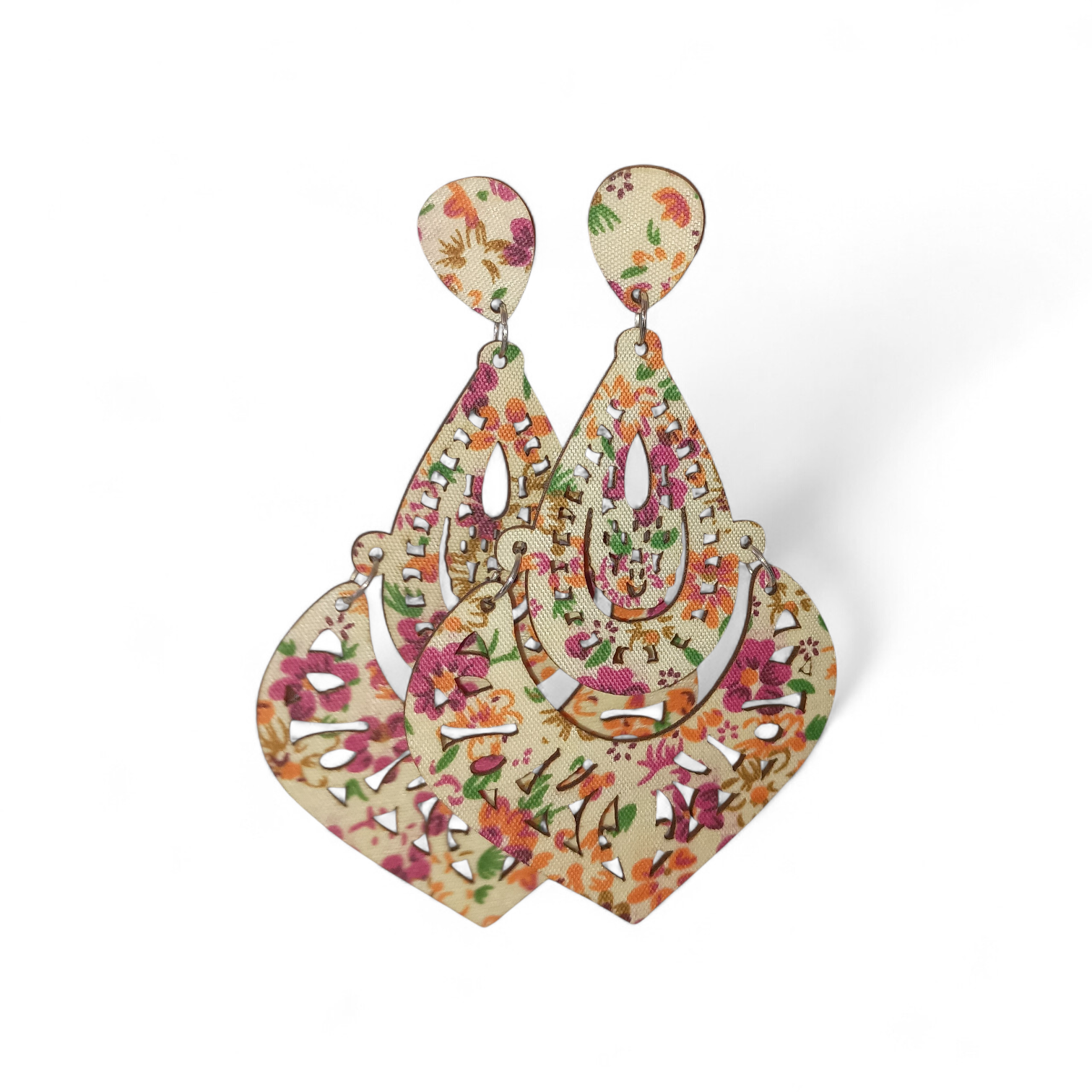 Floral Print Post Earrings