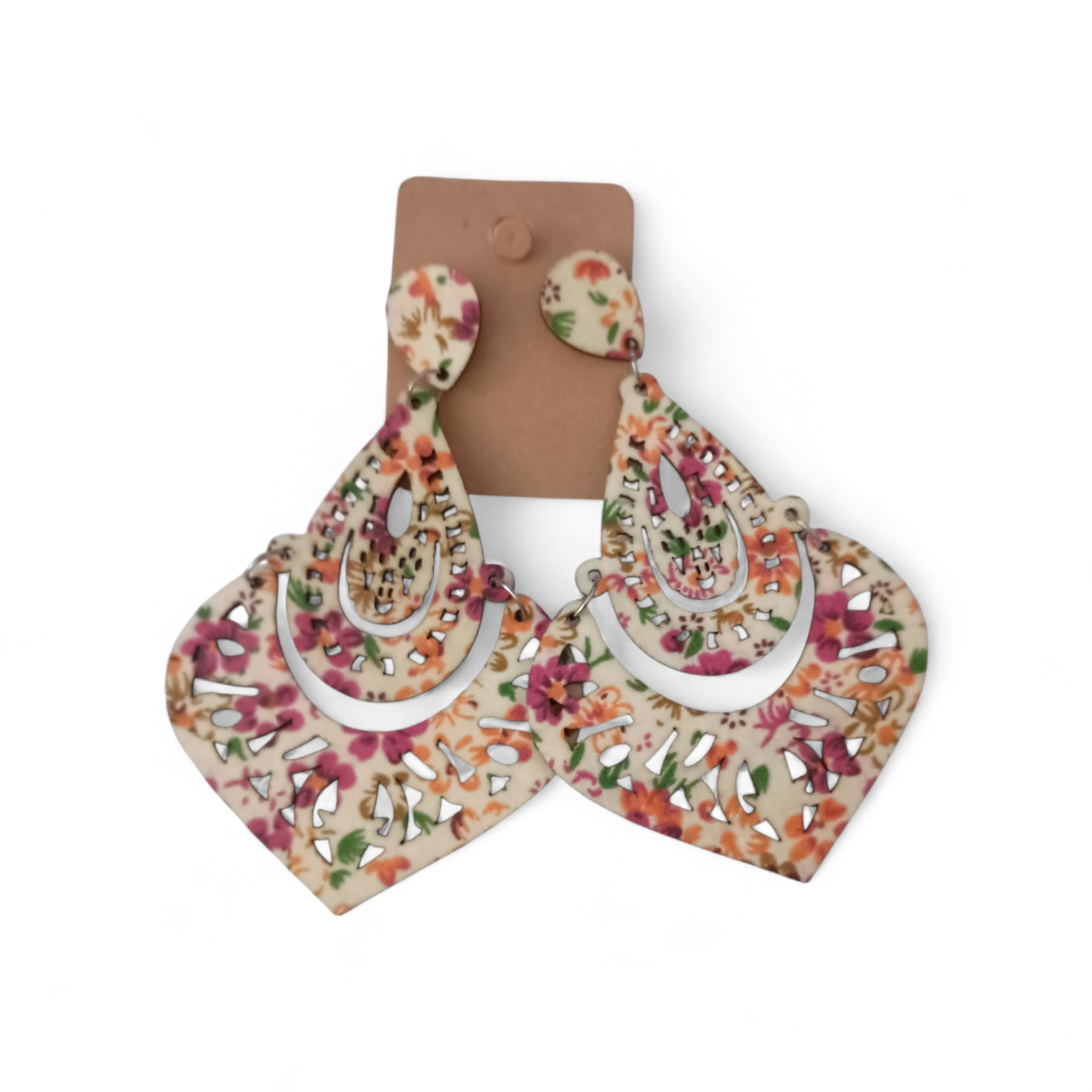 Floral Print Post Earrings