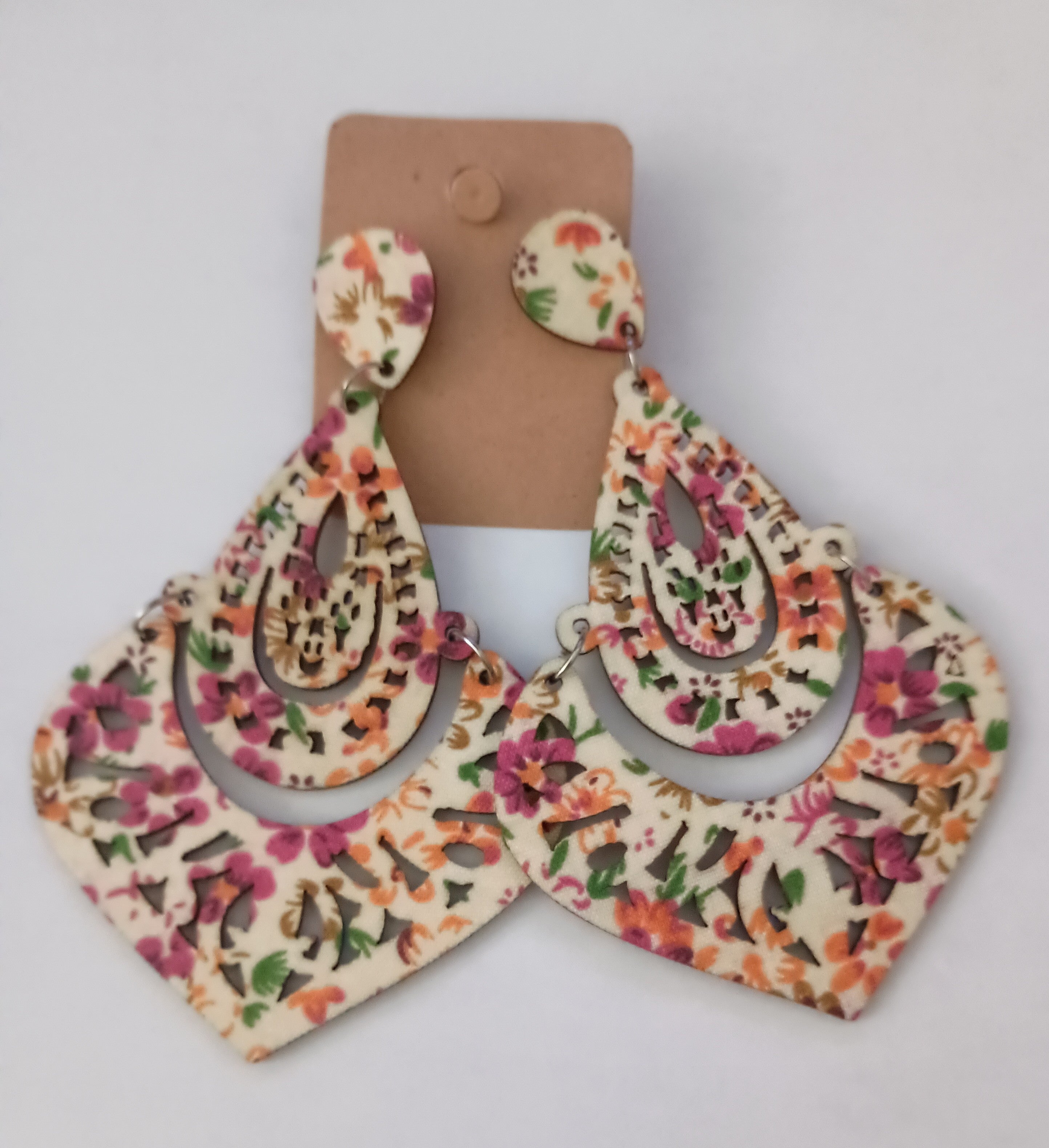 Floral Print Post Earrings