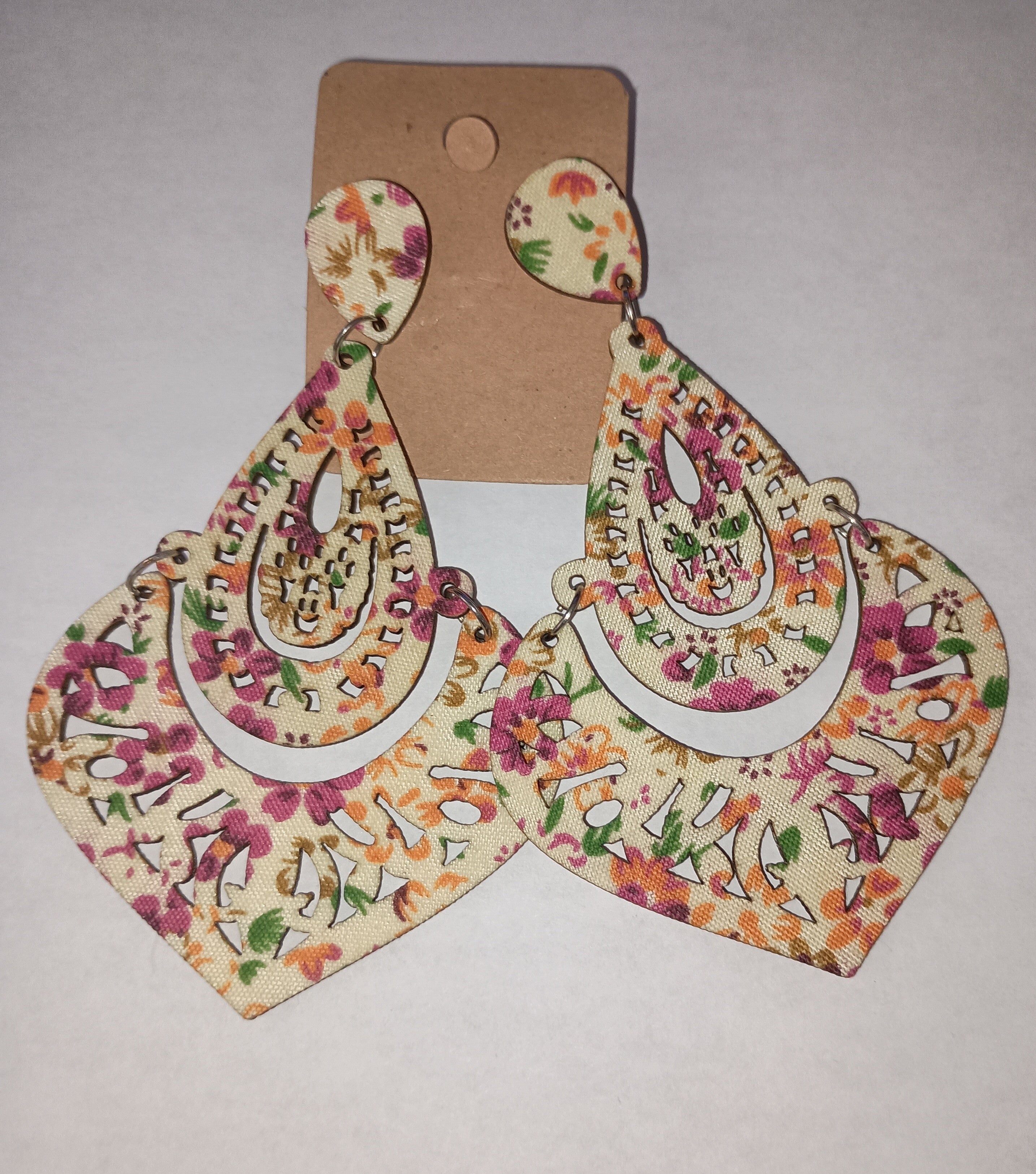Floral Print Post Earrings